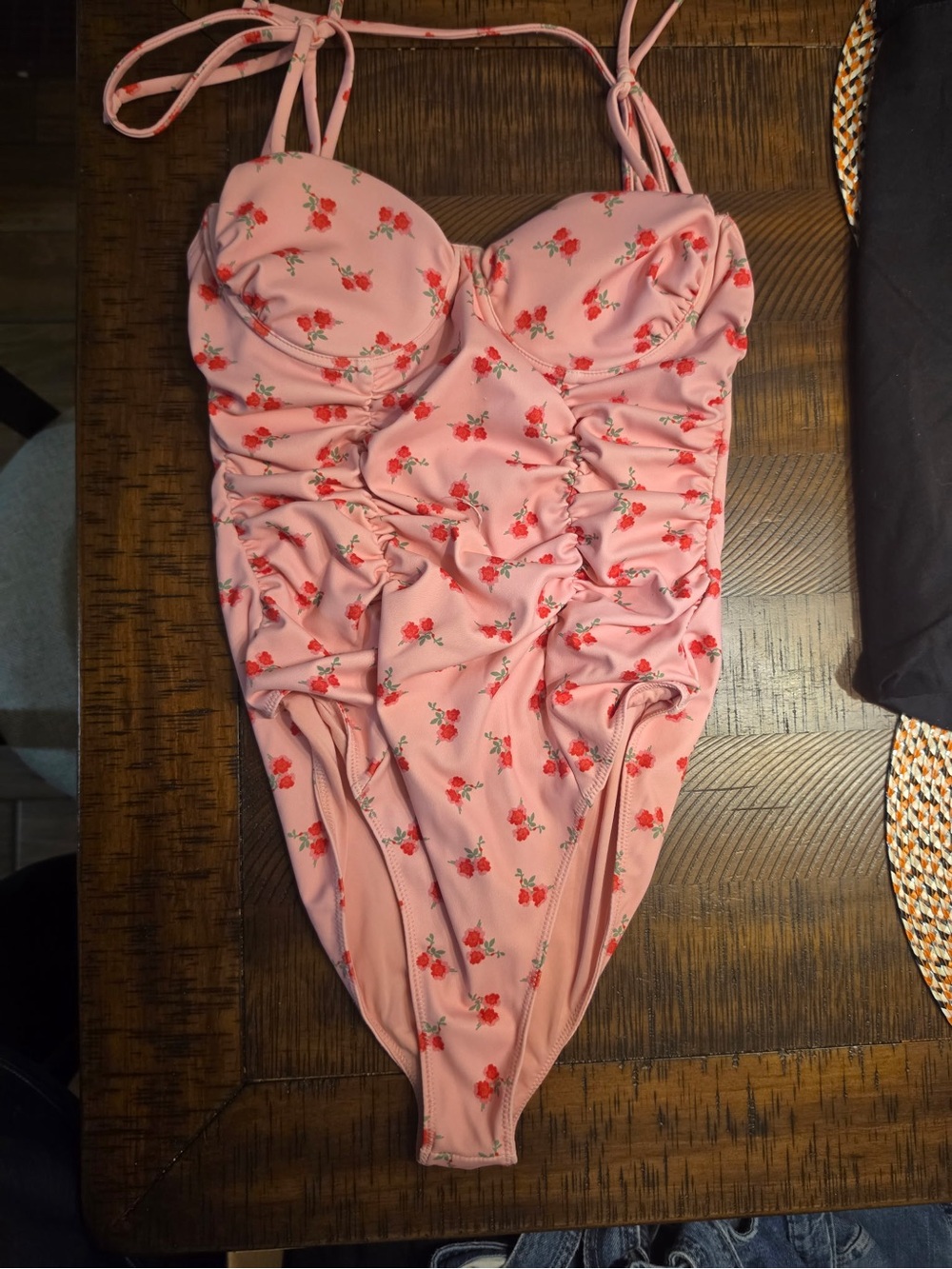 LoveShackFancy Pink Floral One-Piece Swimsuit